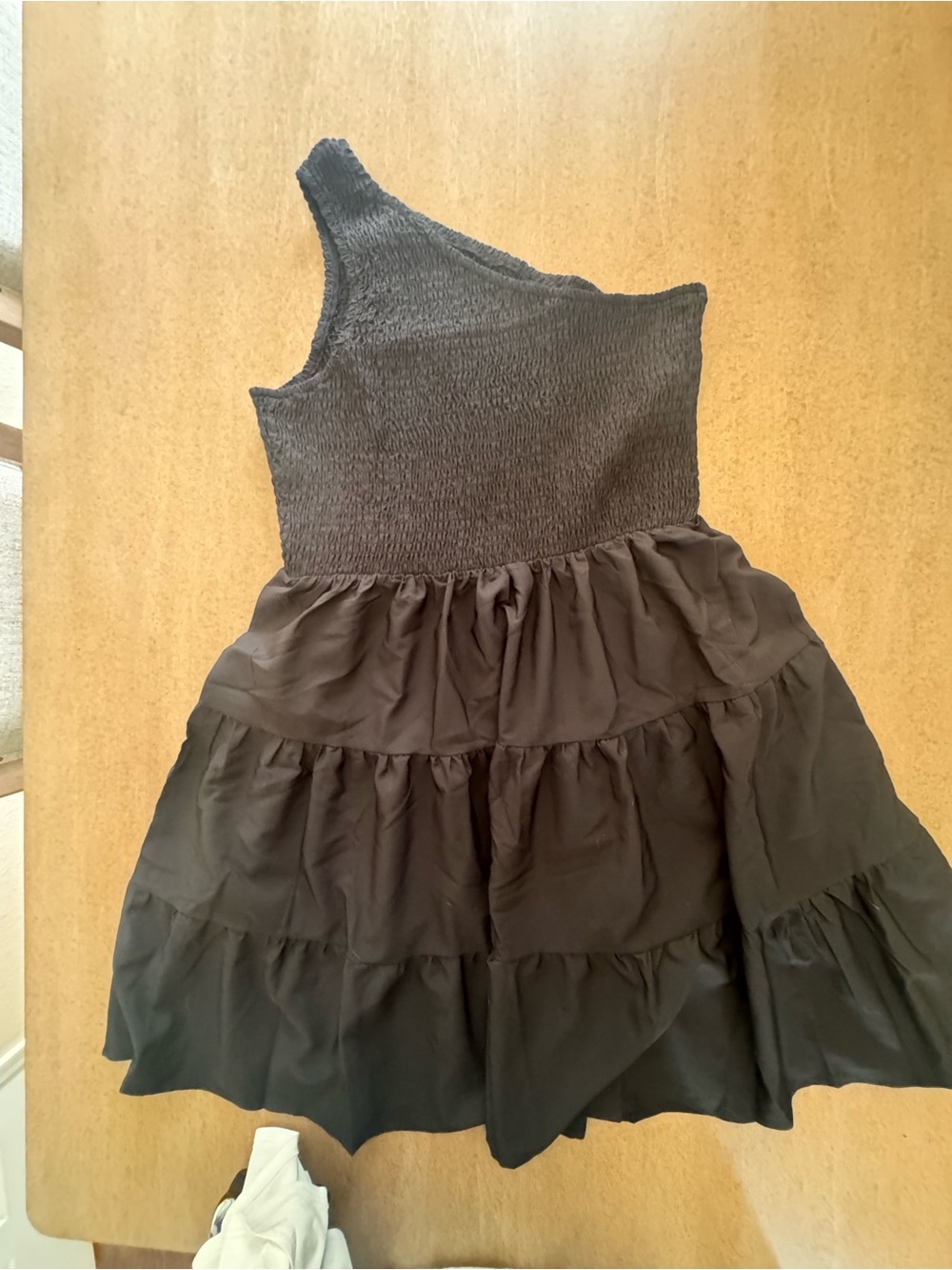 One-Shoulder Black Tiered Dress